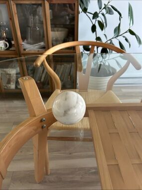 Solid White Marble Sphere Decorative Paperweight